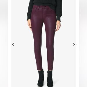 Joe's CHARLIE HIGH RISE SKINNY ANKLE COATED JEANS SIREN Red Size 26